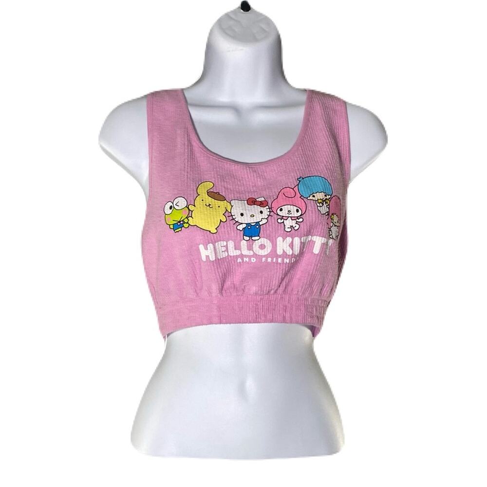HELLO KITTY & Friends Pink Cropped Tank Top Womans Size S